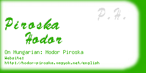 piroska hodor business card